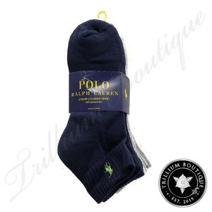 Polo Ralph Lauren Classic Sport Socks 6 Pairs NWT